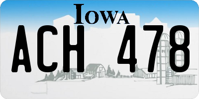 IA license plate ACH478