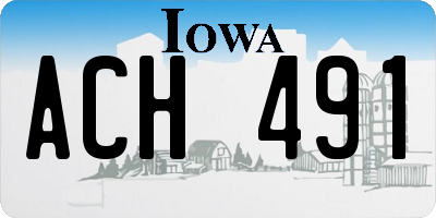 IA license plate ACH491