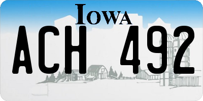 IA license plate ACH492