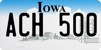 IA license plate ACH500