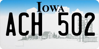 IA license plate ACH502