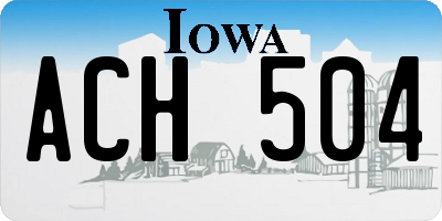 IA license plate ACH504