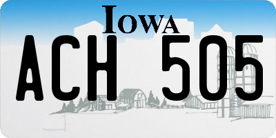 IA license plate ACH505