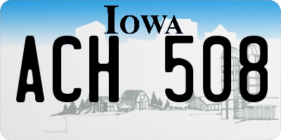 IA license plate ACH508