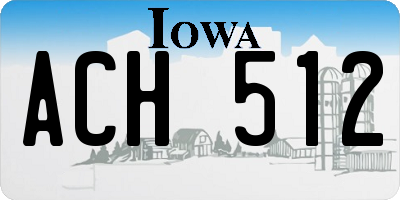 IA license plate ACH512