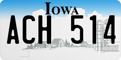IA license plate ACH514