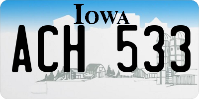IA license plate ACH533