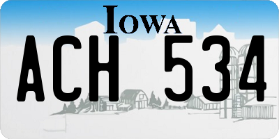 IA license plate ACH534