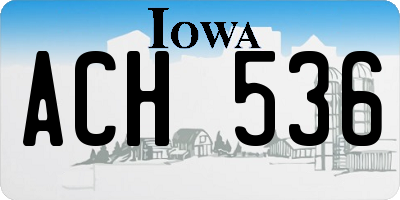 IA license plate ACH536