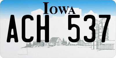IA license plate ACH537