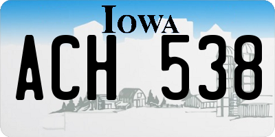 IA license plate ACH538