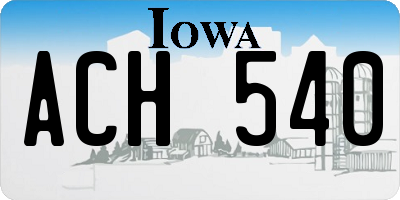 IA license plate ACH540
