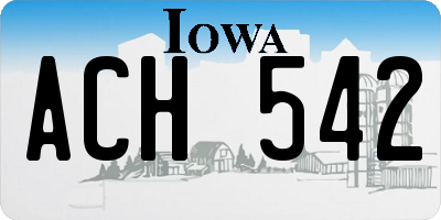 IA license plate ACH542