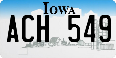IA license plate ACH549