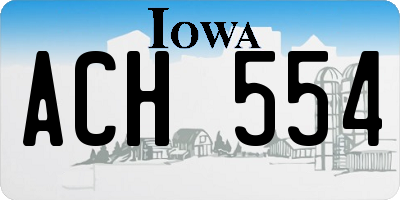 IA license plate ACH554