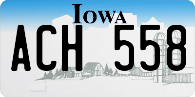 IA license plate ACH558