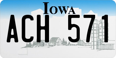 IA license plate ACH571