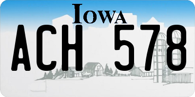 IA license plate ACH578