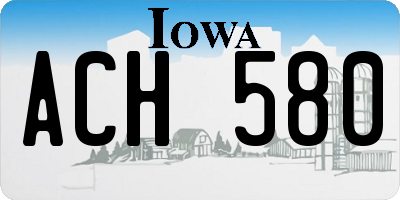 IA license plate ACH580