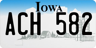 IA license plate ACH582