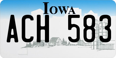 IA license plate ACH583