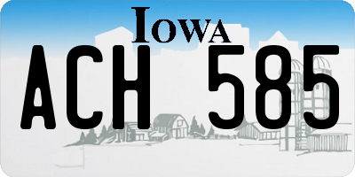 IA license plate ACH585