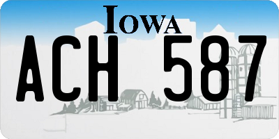 IA license plate ACH587