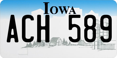 IA license plate ACH589