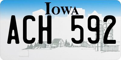 IA license plate ACH592