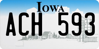 IA license plate ACH593