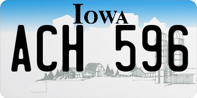 IA license plate ACH596