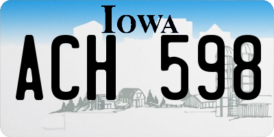 IA license plate ACH598
