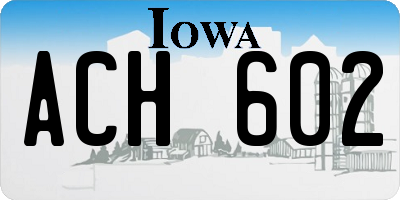 IA license plate ACH602
