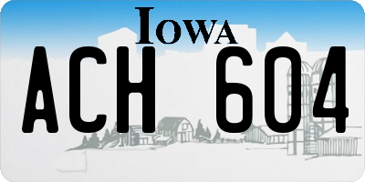 IA license plate ACH604