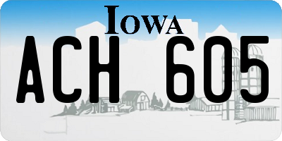 IA license plate ACH605