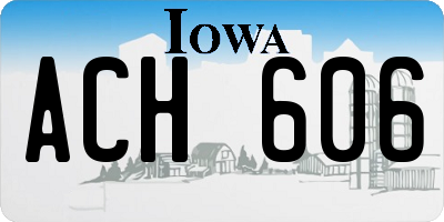 IA license plate ACH606