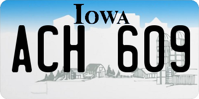 IA license plate ACH609