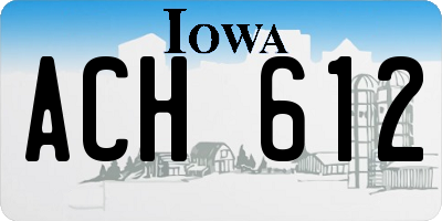 IA license plate ACH612