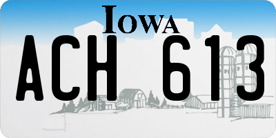 IA license plate ACH613