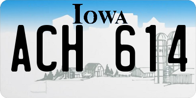 IA license plate ACH614