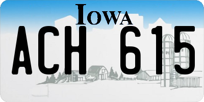 IA license plate ACH615