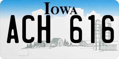 IA license plate ACH616
