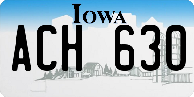 IA license plate ACH630