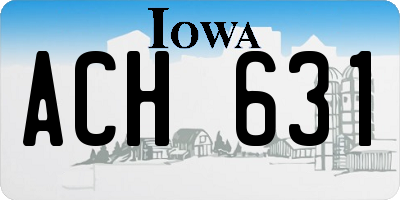 IA license plate ACH631