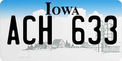 IA license plate ACH633