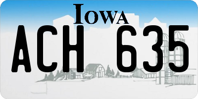 IA license plate ACH635