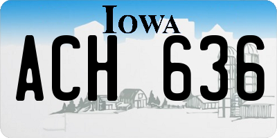 IA license plate ACH636