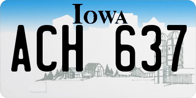 IA license plate ACH637