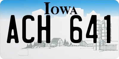 IA license plate ACH641