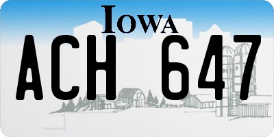 IA license plate ACH647